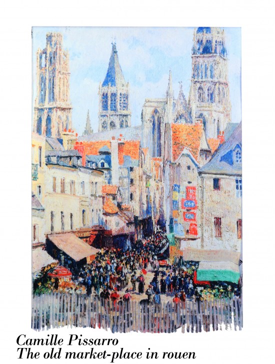 The Old Market-place in Rouen Oil Painting Scarf